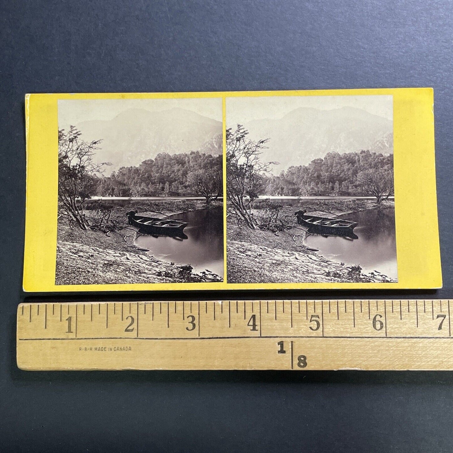 Antique 1860s Fishing Boat On Loch Katrine Scotland Stereoview Photo Card P1415