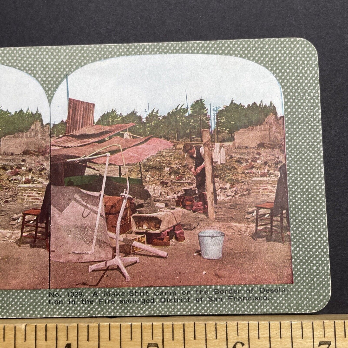 Antique 1910s San Francisco Earthquake Poverty Stereoview Photo Card 2300-30