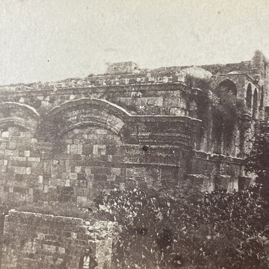 Antique 1860s The Golden Gate In Jerusalem Stereoview Photo Card P381-06