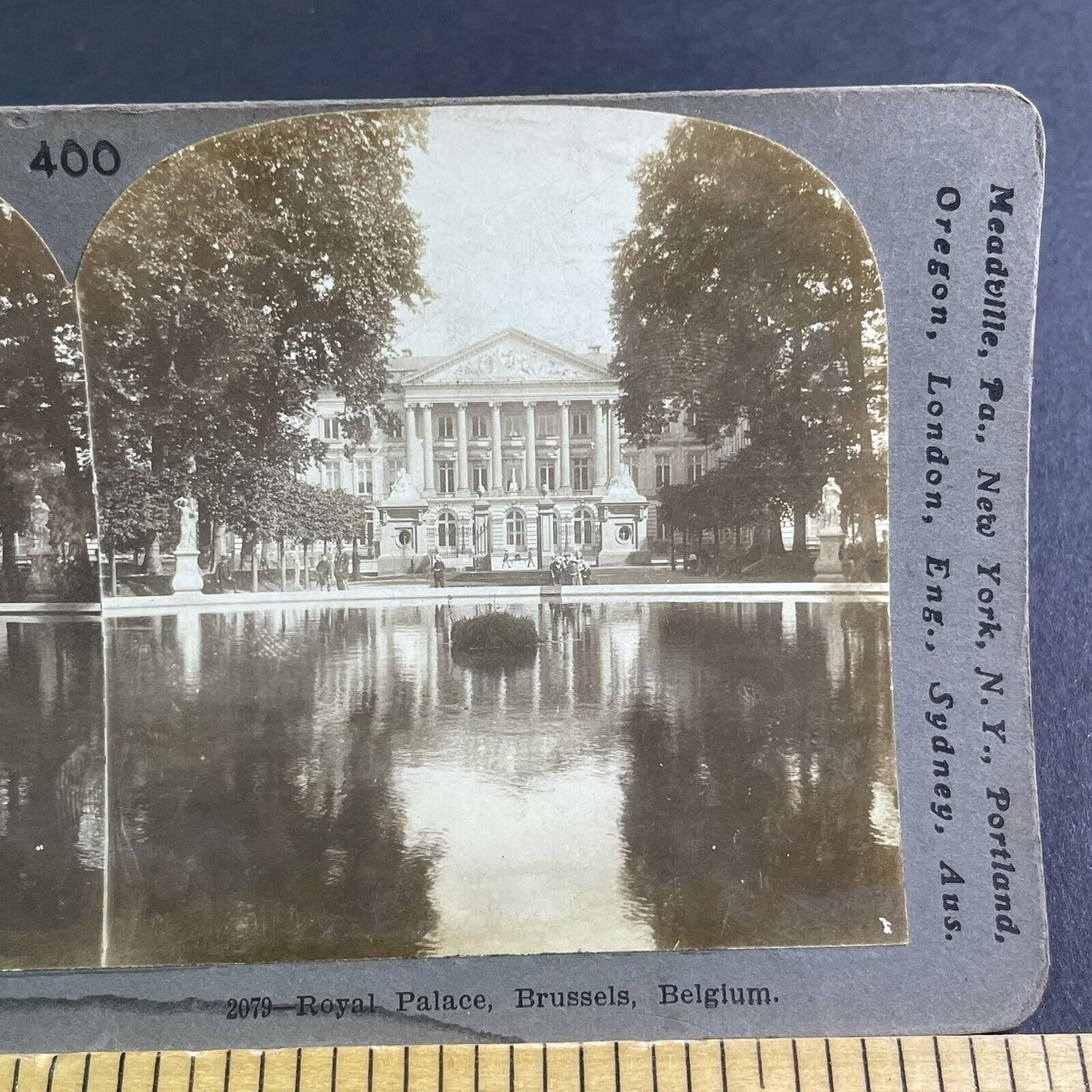 Antique 1896 The Royal Palace Brussels Belgium Stereoview Photo Card P2238