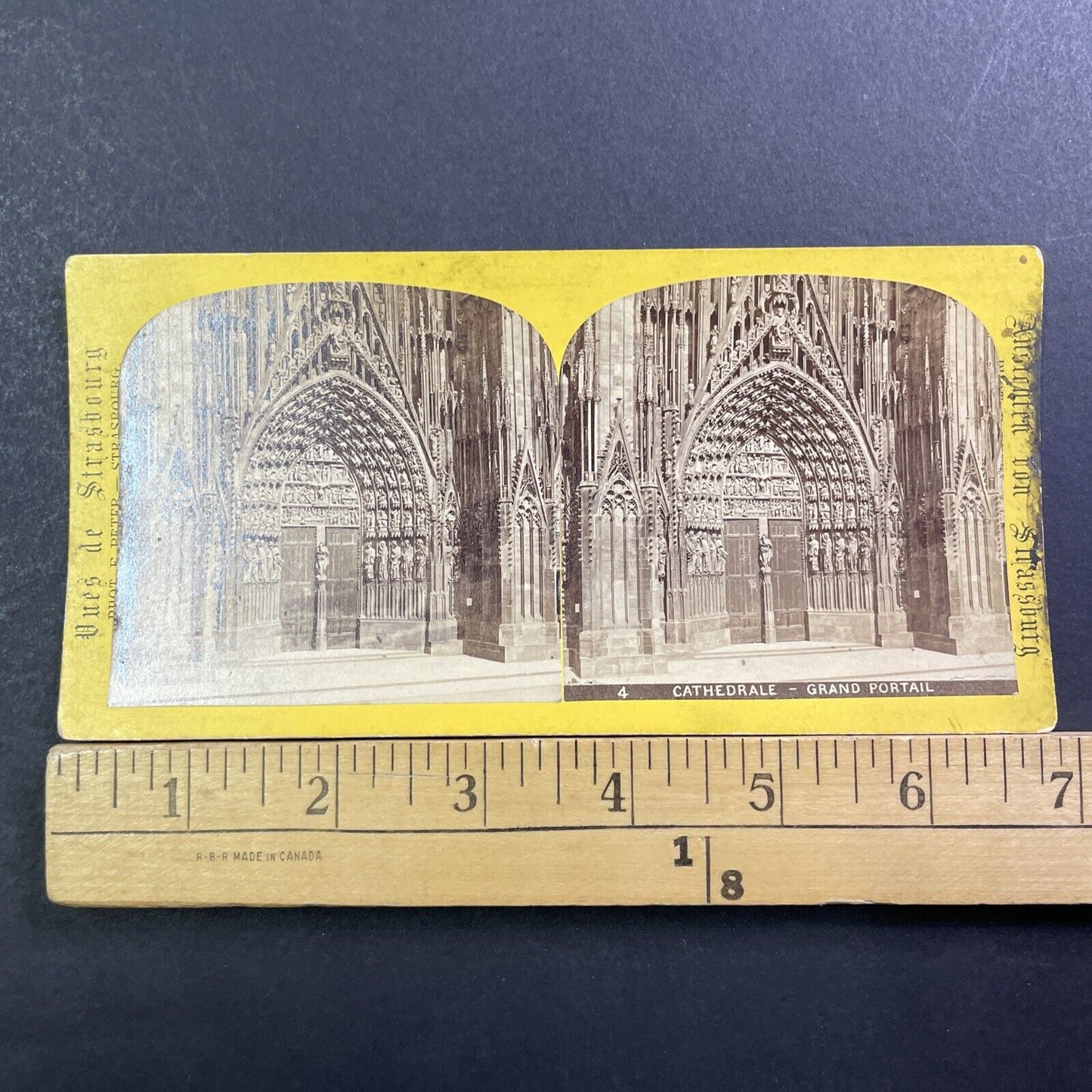 Grand Portal Strasbourg Cathedral France Stereoview Antique c1870s X4240