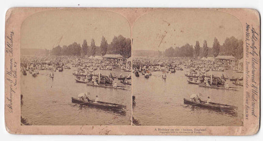 Antique 1896 Victorian Holiday On The Thames River London England Photo Card P38