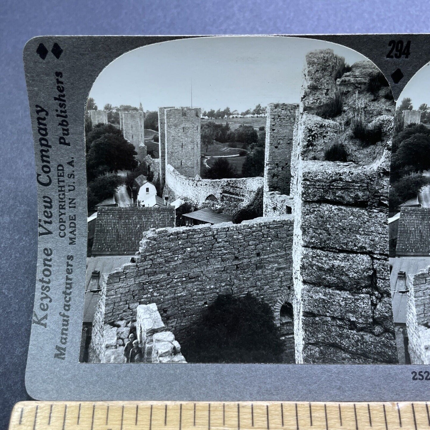 Antique 1920s Gotland Island Fortress Sweden Stereoview Photo Card V3001