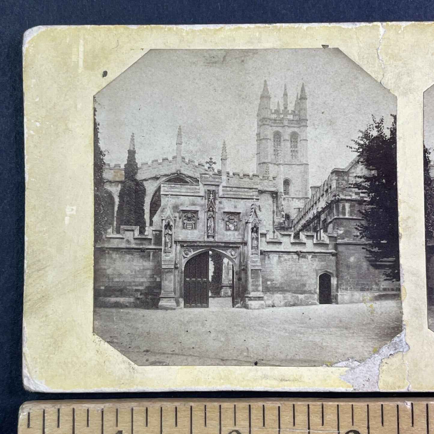 Magdalen College Oxford England UK Stereoview London Antique c1860 X3803