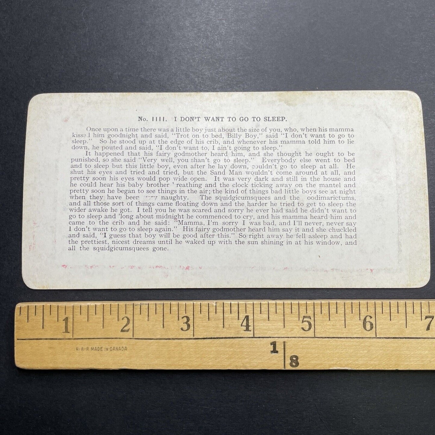 Antique 1892 Children Refusing To Go To Sleep Stereoview Photo Card P1237