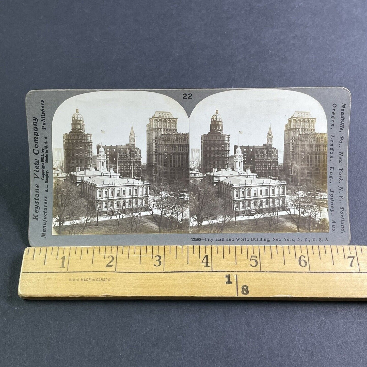 Antique 1903 Manhattan City Hall New York Stereoview Photo Card P2239