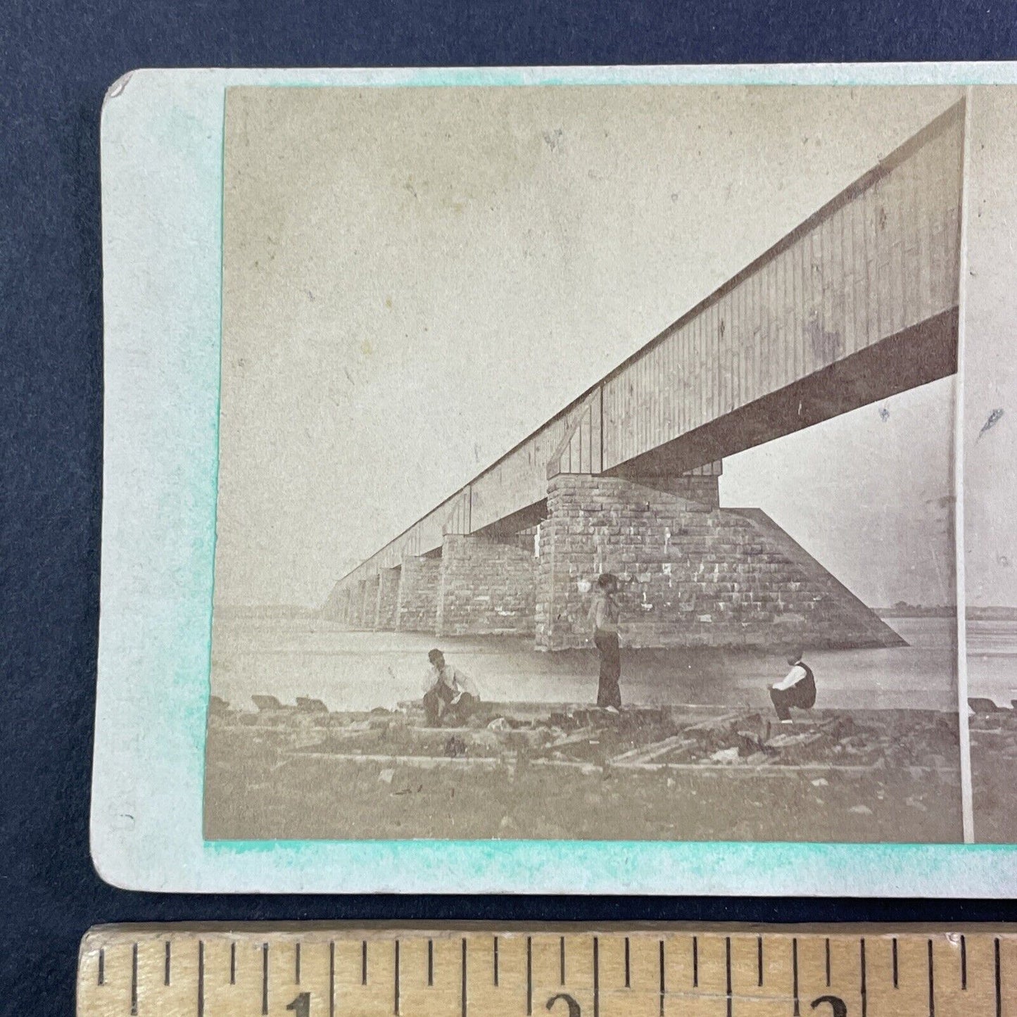 Victoria Bridge Montreal Quebec Canada Stereoview c1860s Y1708