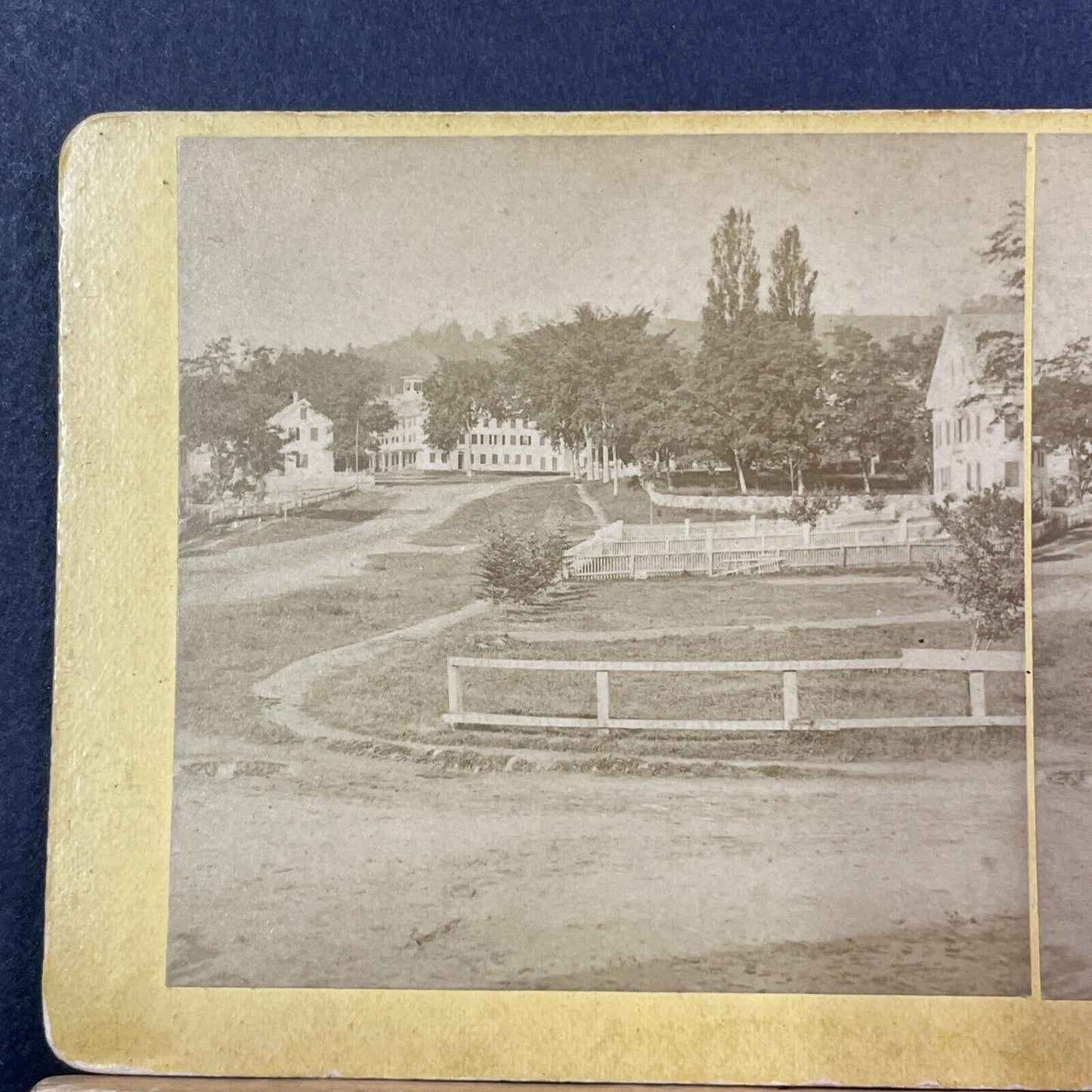 Center Harbor New Hampshire Stereoview Downtown View Antique c1872 X2445