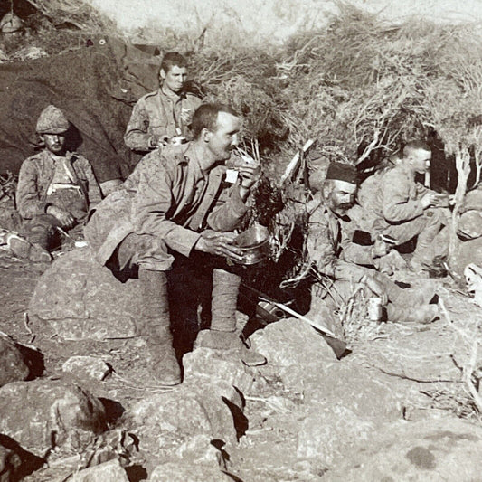 Antique 1900 Irish Soldiers Fighting In The Boer War Stereoview Photo Card P5557