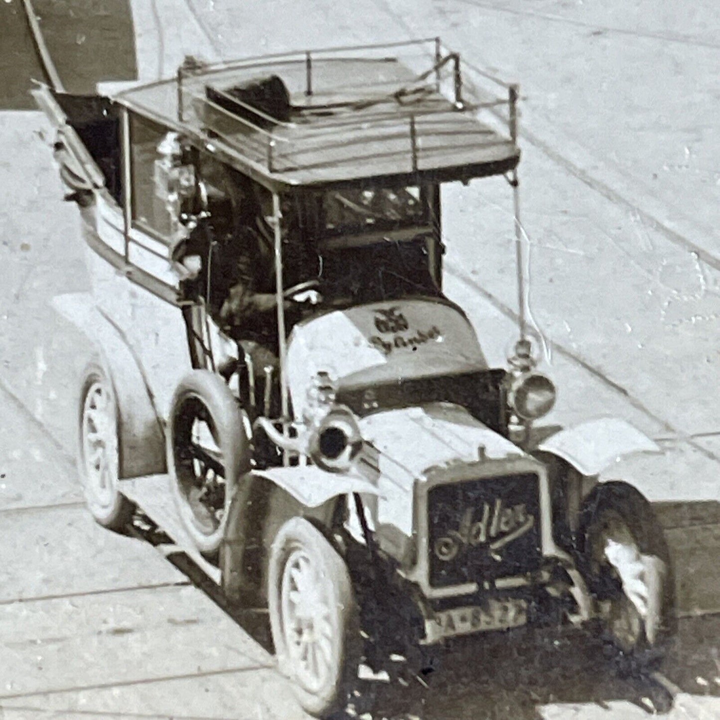 Antique 1905 Adler Limousine Motor Car In Berlin Stereoview Photo Card P4388