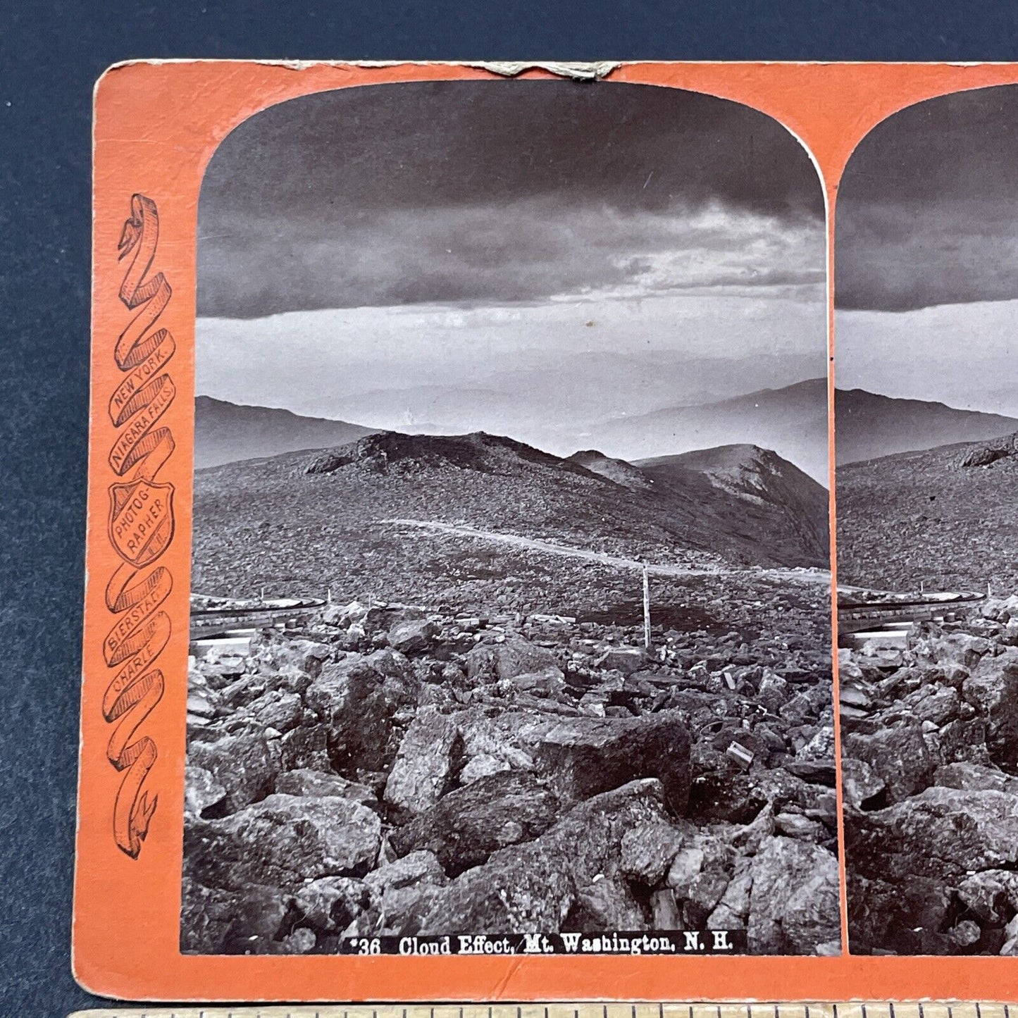Antique 1870s Mt Washington Summit New Hampshire Stereoview Photo Card V1887