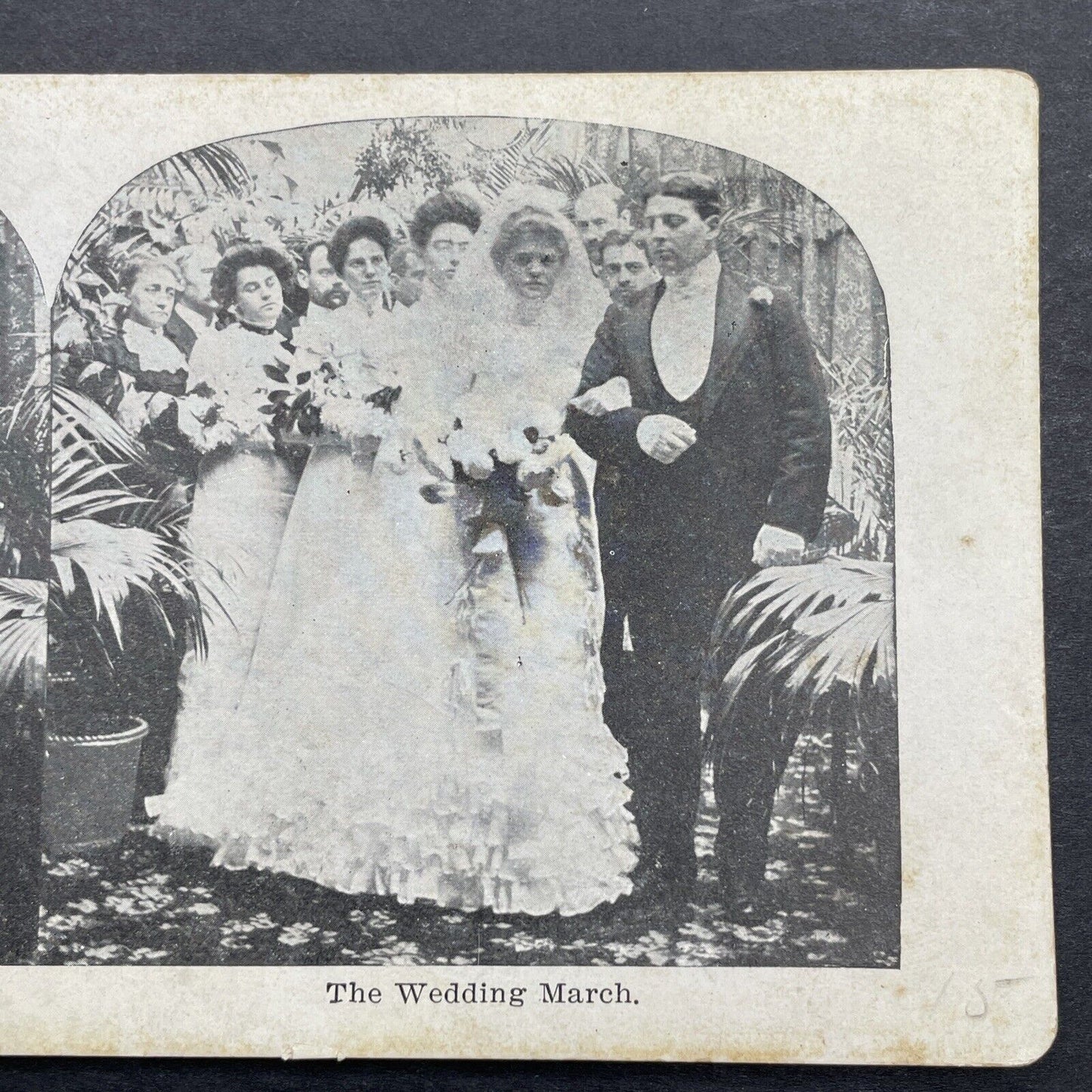 Antique 1905 Bride And Groom Wedding March Stereoview Photo Card P580-028
