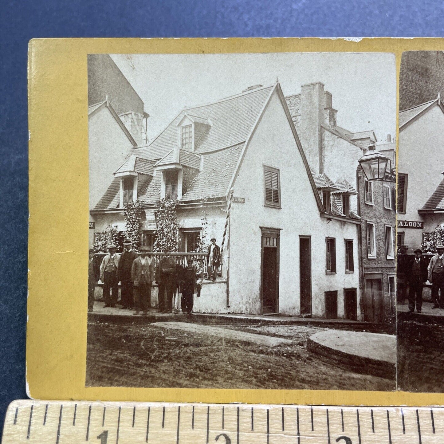 Antique 1860 General Montcalm's House Quebec City Stereoview Photo Card V3427