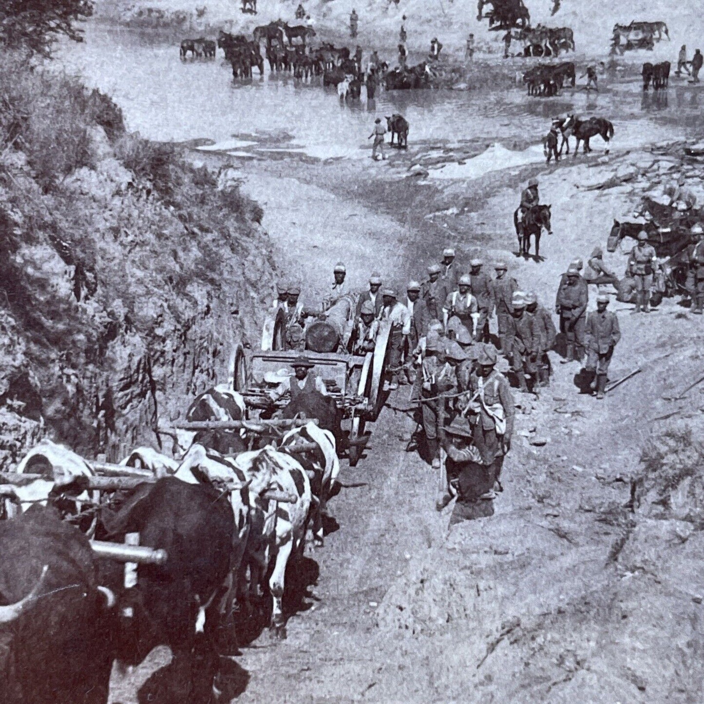 Antique 1901 British Army Advance Boer War Pretoria Stereoview Photo Card P3063