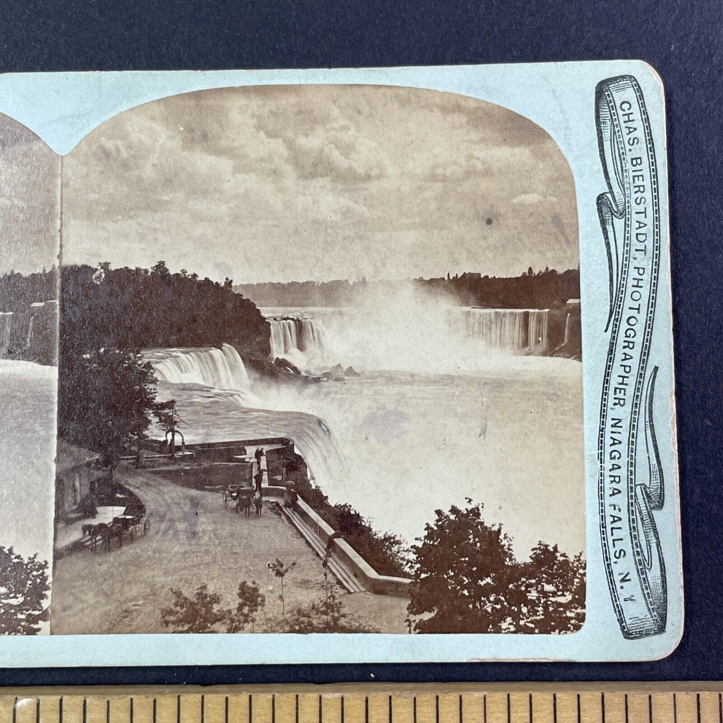 Prospect Park Niagara Falls New York Stereoview  Charles Bierstadt c1870s Y1831