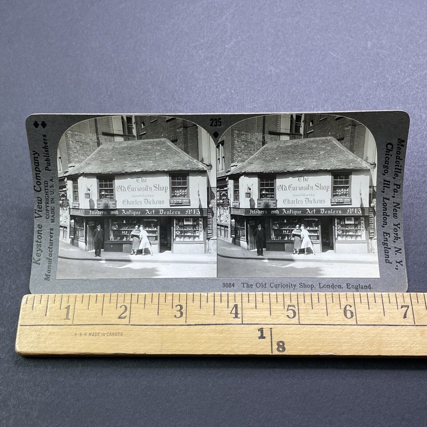 Antique 1920s The Old Curiosity Shop London England Stereoview Photo Card V2959