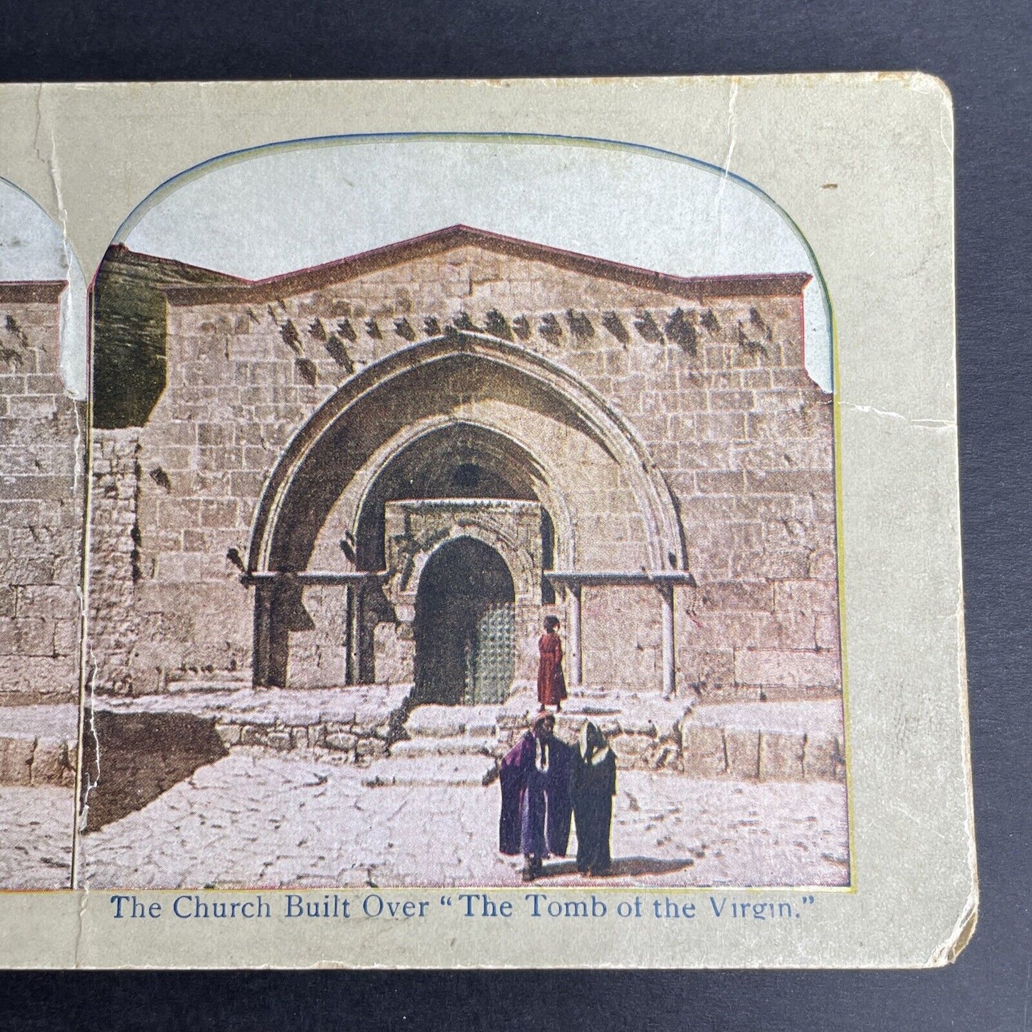 Antique 1902 Tomb Of The Virgin Church Jerusalem Stereoview Photo Card P1054