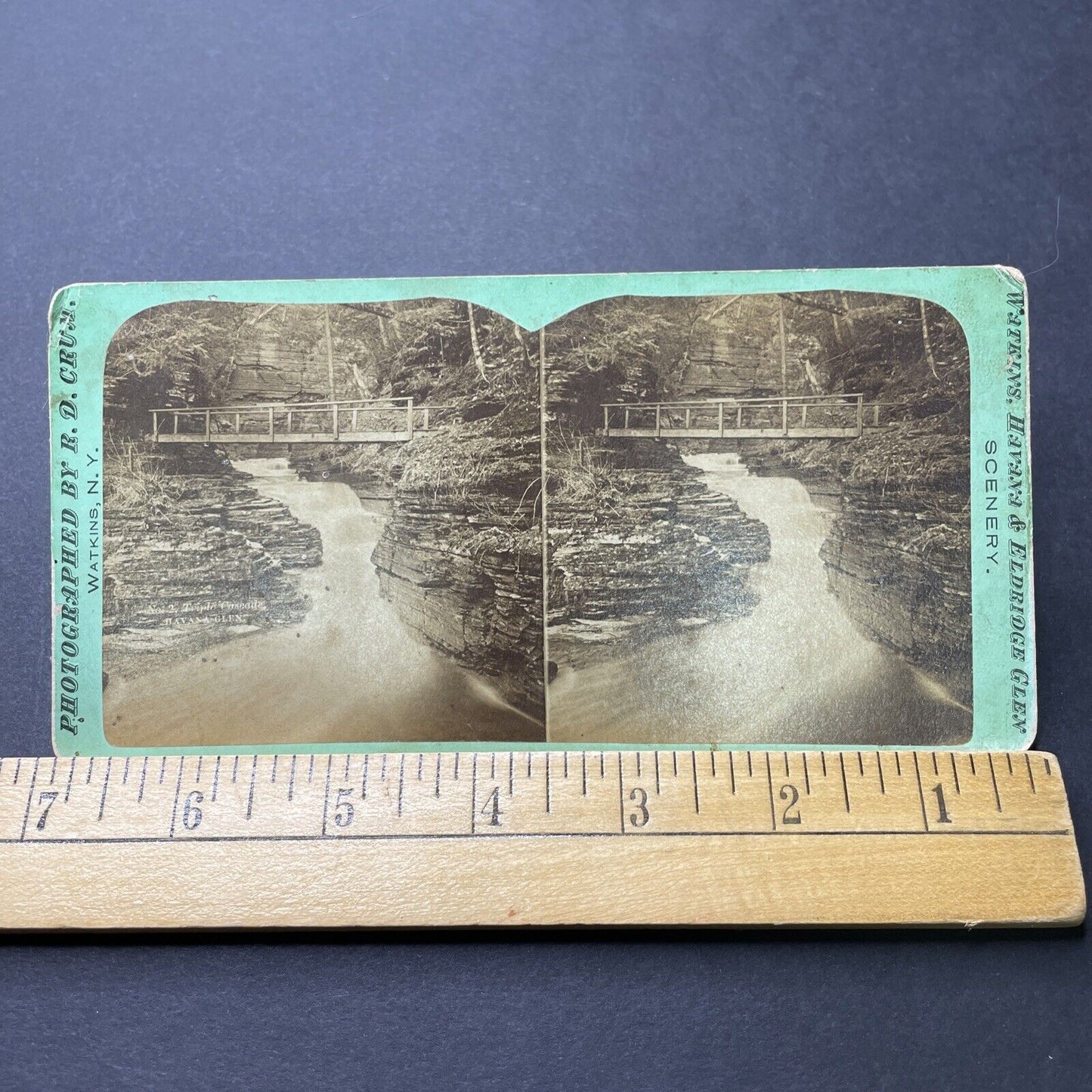 Antique 1870s Havana Glen Watkins Glen New York Stereoview Photo Card P2283