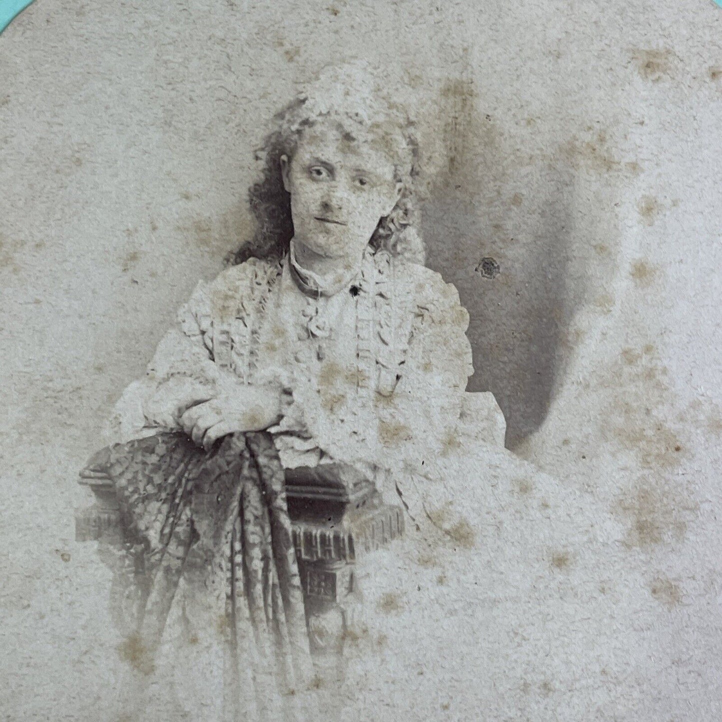 Actress Kate Santley aka Evangeline Estelle Gazina Stereoview Antique 1875 X3620