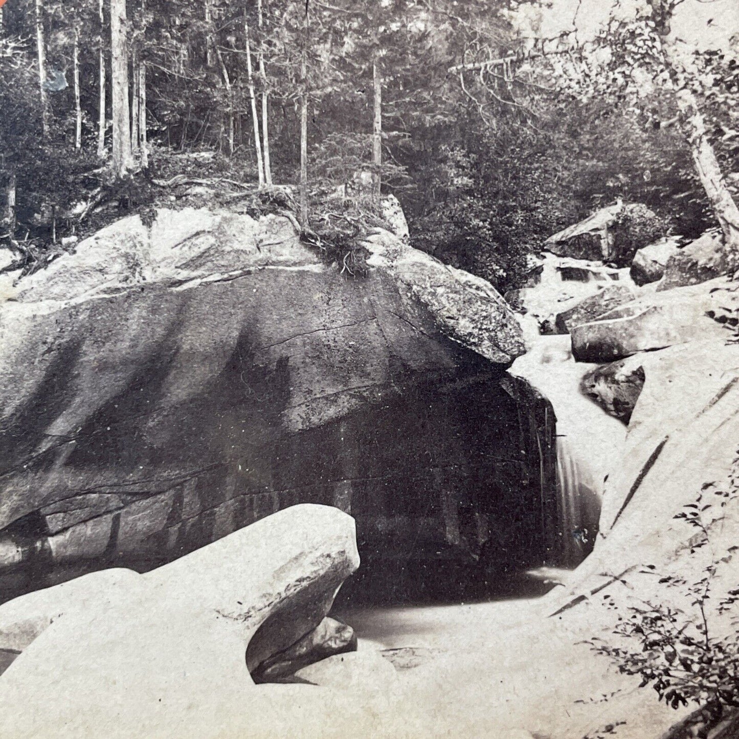 Antique 1860s Mirror Pool Basin North Conway NH Stereoview Photo Card V1783