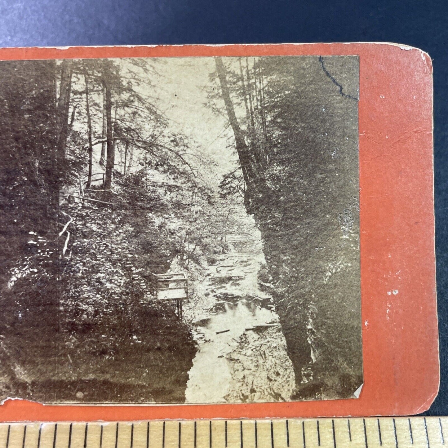 Antique 1860s Watkins Glen New York Poets Dream Stereoview Photo Card P3323