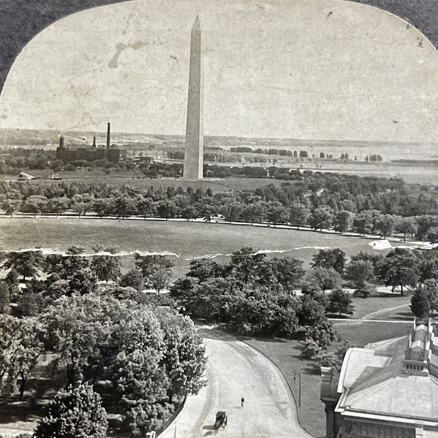 Antique 1909 The Washington Monument DC Stereoview Photo Card P4362