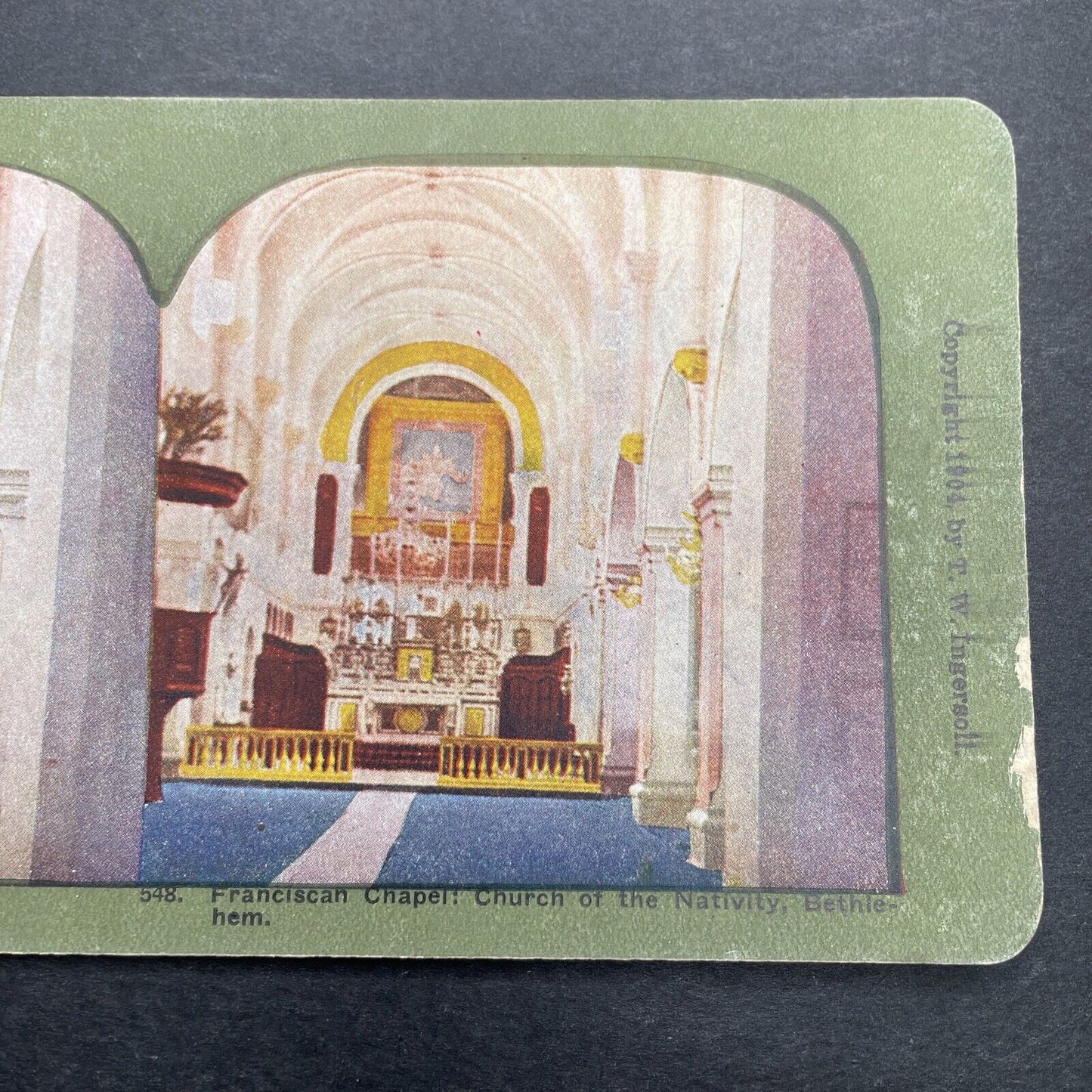 Antique 1904 Church Of The Nativity Bethlehem Stereoview Photo Card P580-075