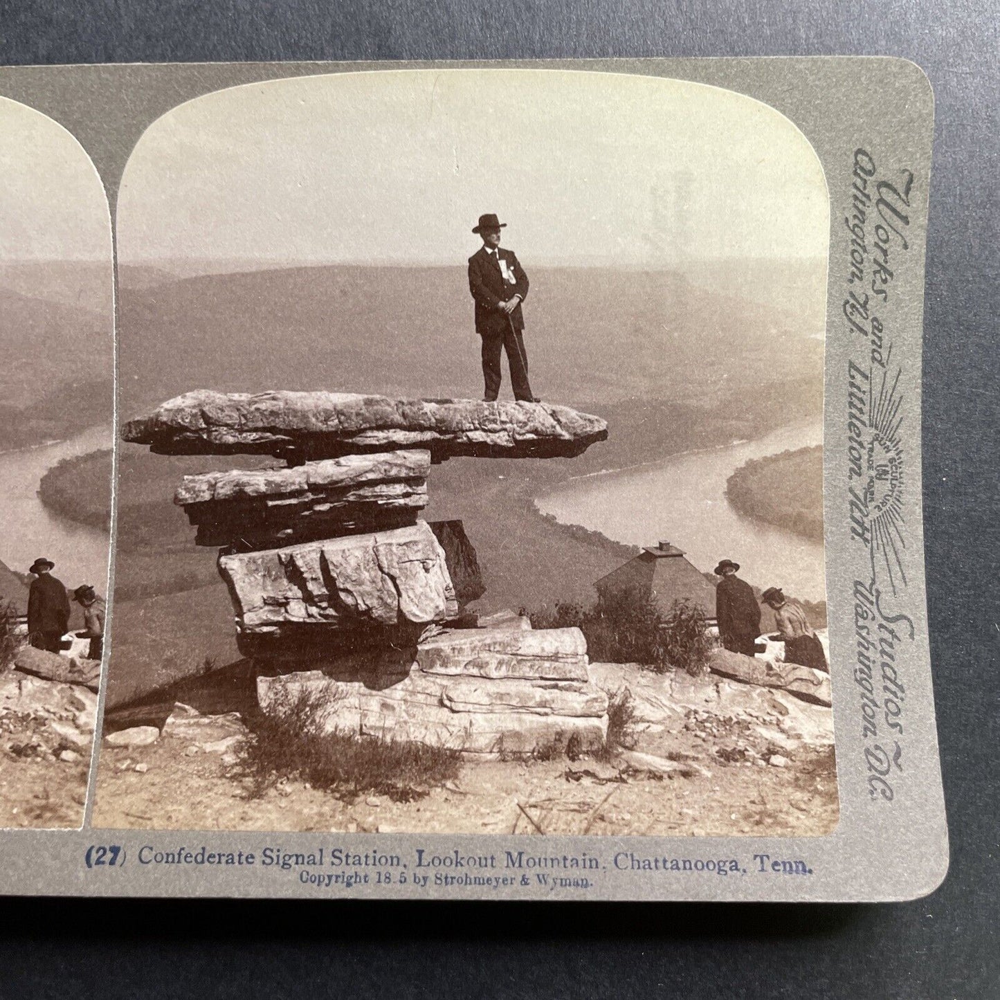 Antique 1895 Confederate Signal Station Chattanooga Stereoview Photo Card P1699