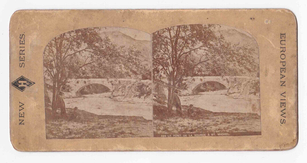 Antique 1840s Pont St. Michel, Clark J Van Slyke Meadville Stereo Card P152