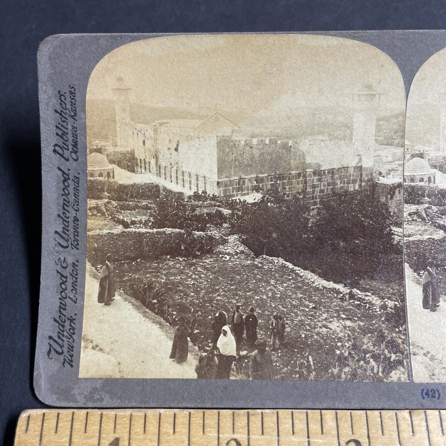 Antique 1899 Cave Of The Patriarchs Hebron West Bank Stereoview Photo Card P4202