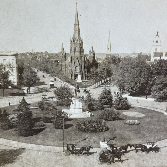 Antique 1899 Thomas Circle Washington DC Stereoview Photo Card P2191