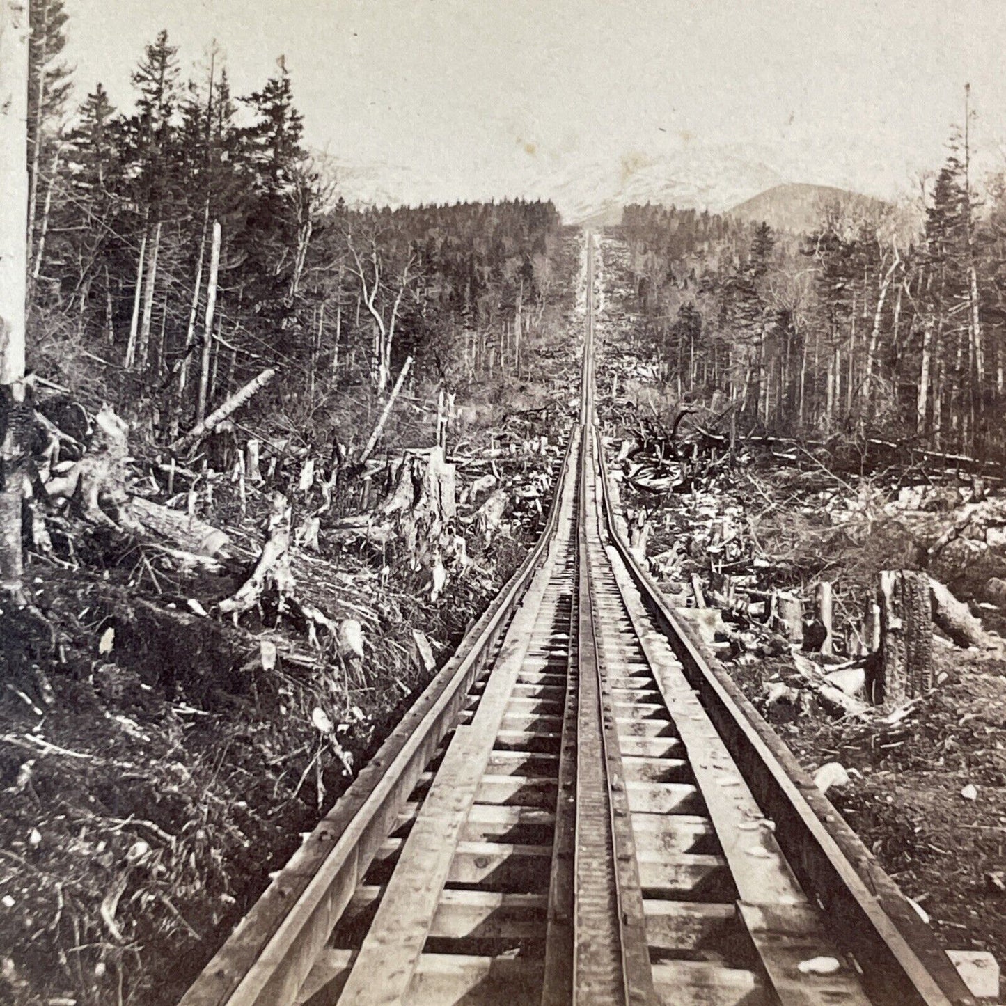 Mount Washington Cog Railway Stereoview James Cremer New Hampshire c1870s Y937