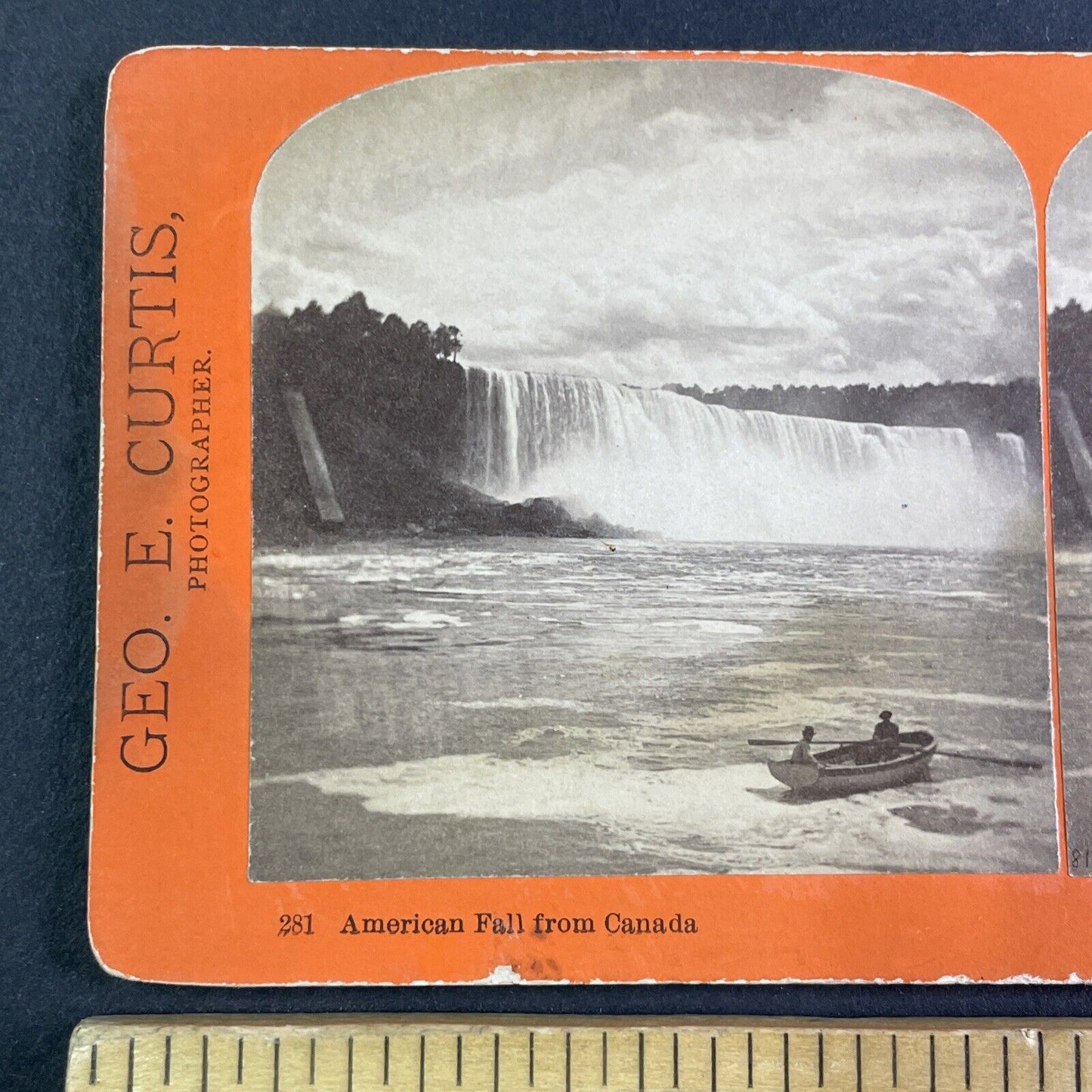 Niagara Falls River Rowboat Ferry Stereoview George Curtis c1870 Y2433