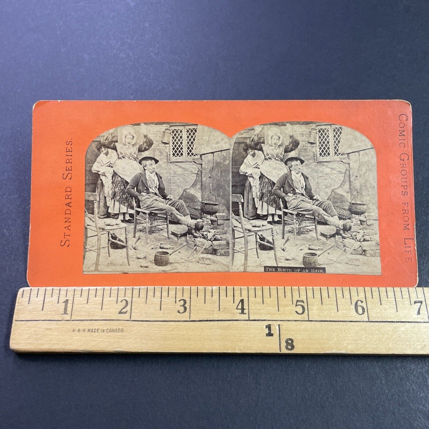 Antique 1860s Woman Gives Birth While Man Drinks Stereoview Photo Card P3990