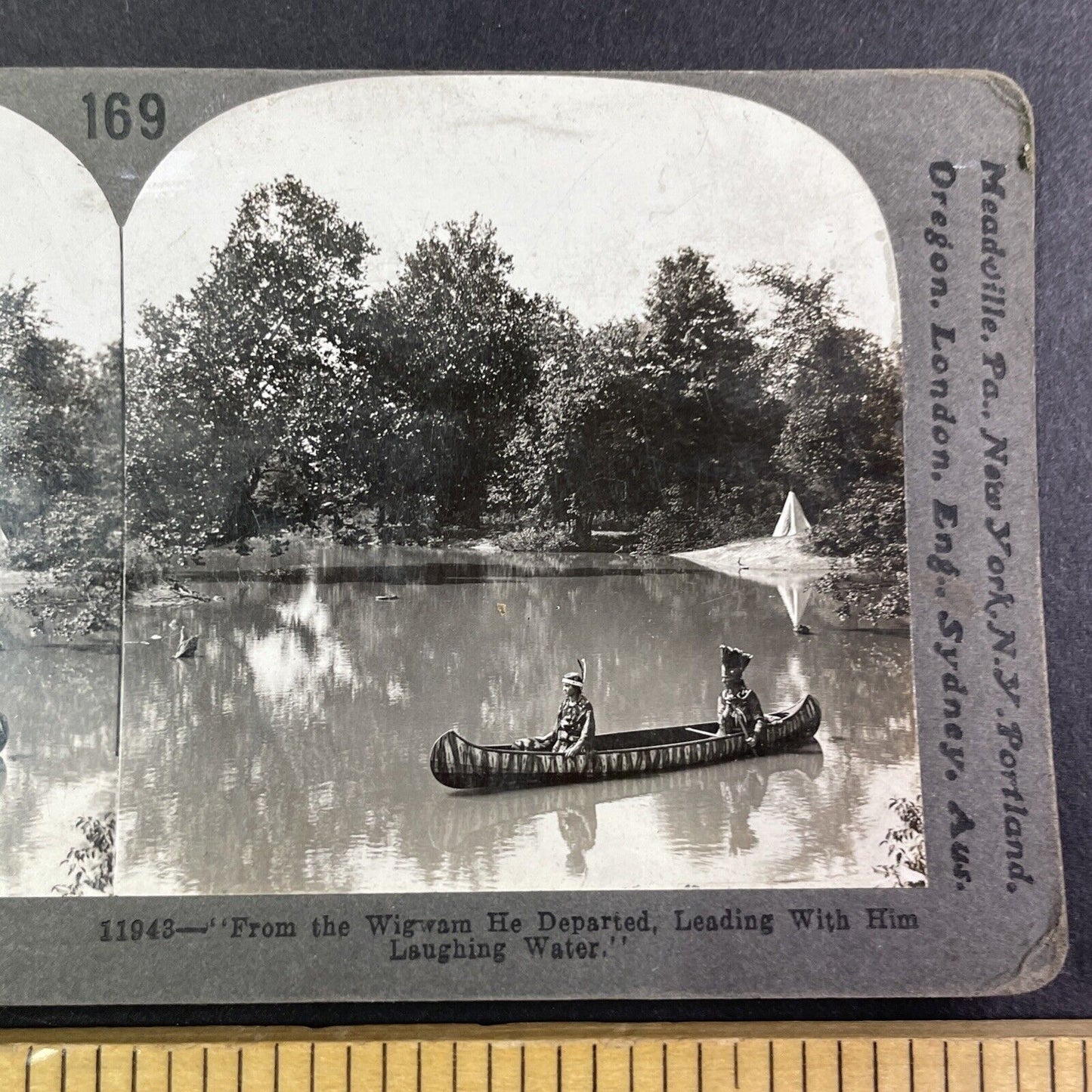 Native American Indian Ceremony Stereoview Minnesota Antique c1910s Y1343