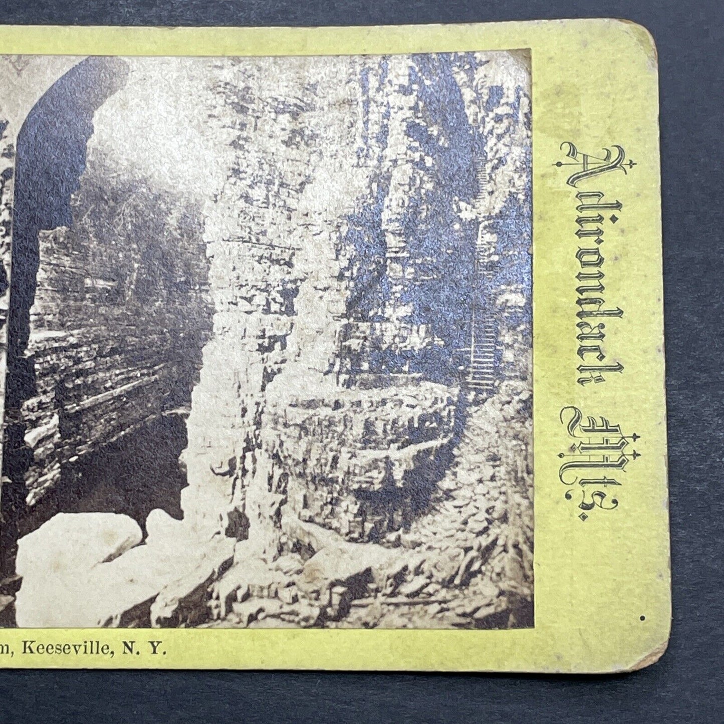 Antique 1870s Ausable Chasm Keeseville New York Stereoview Photo Card P1174