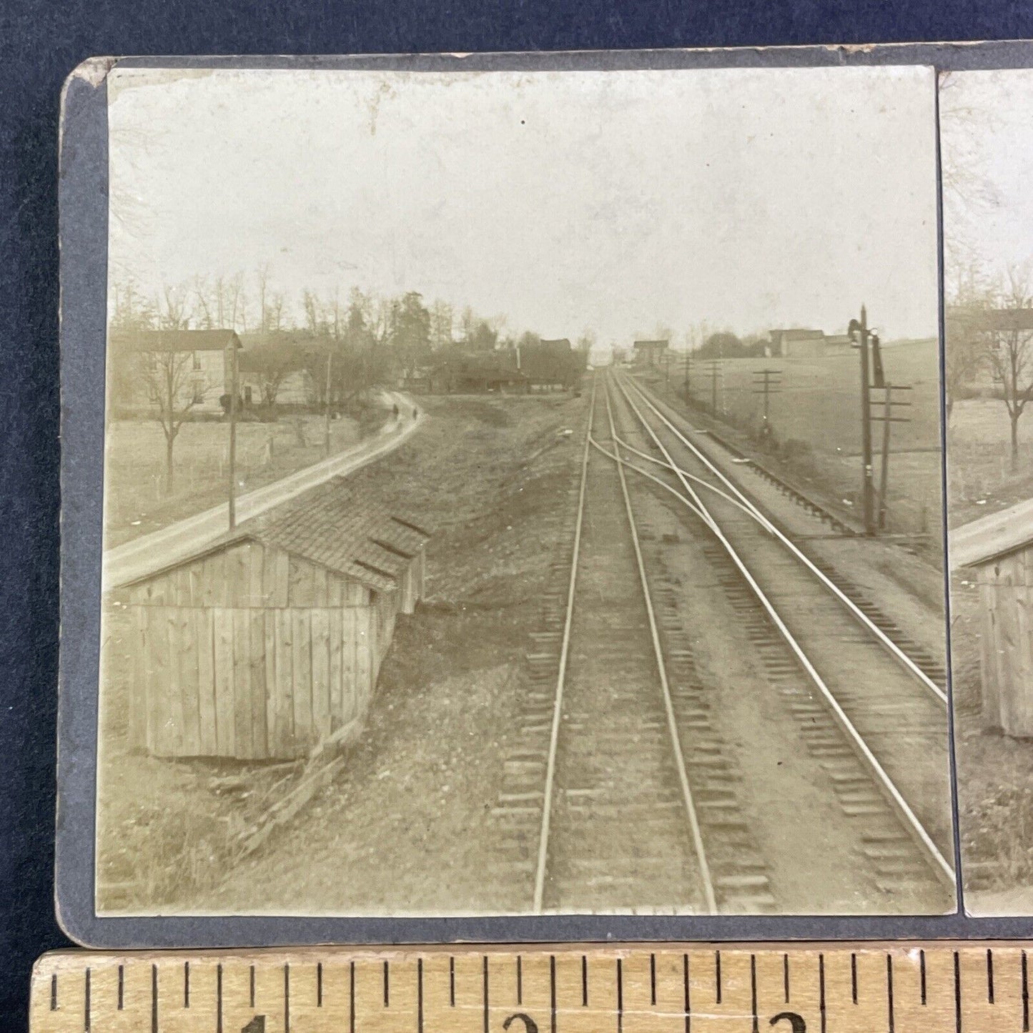 Brush Lake Ohio Farms Stereoview Pennsylvania Railroad Antique c1908 X1503