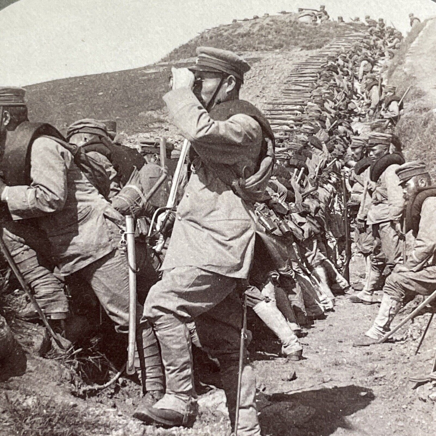 Japanese Troops In Tieling China Stereoview Military Army Antique c1905 X2469