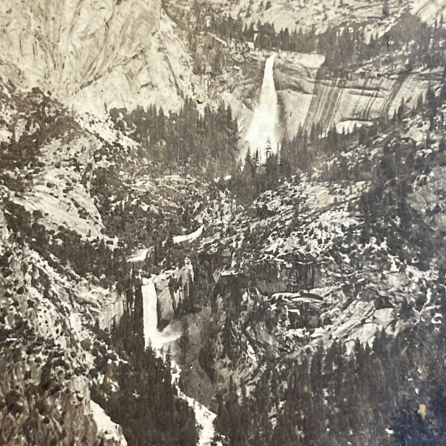 Antique 1910s Yosemite Valley & Waterfalls CA Stereoview Photo Card P3592